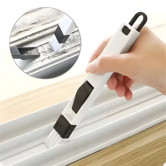 Cleansweep Polished Window Track & Keyboard Brush- Nook & Cranny Dust Shovel for Effortless Cleaning